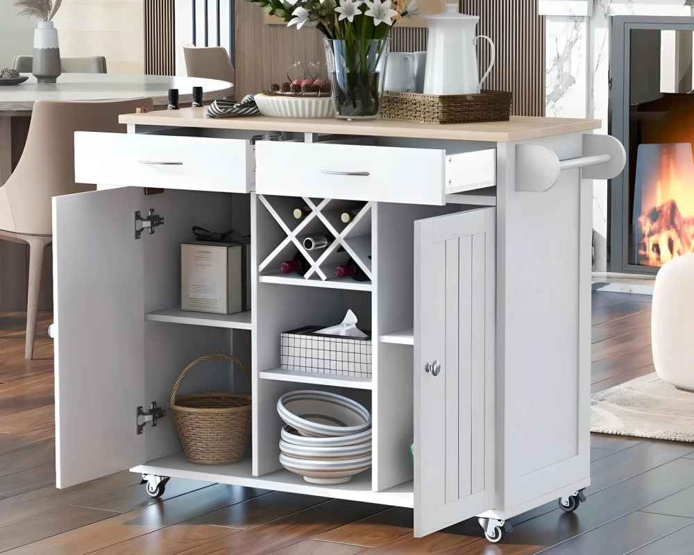 wheeled kitchen island