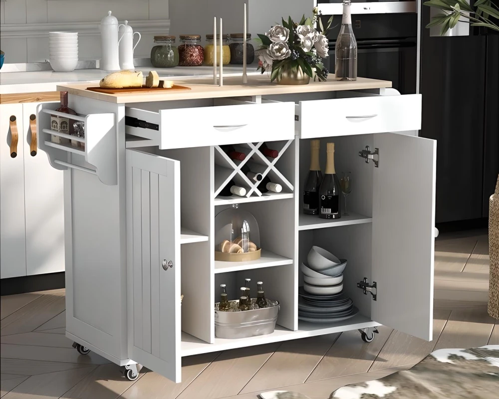 modern kitchen island with storage